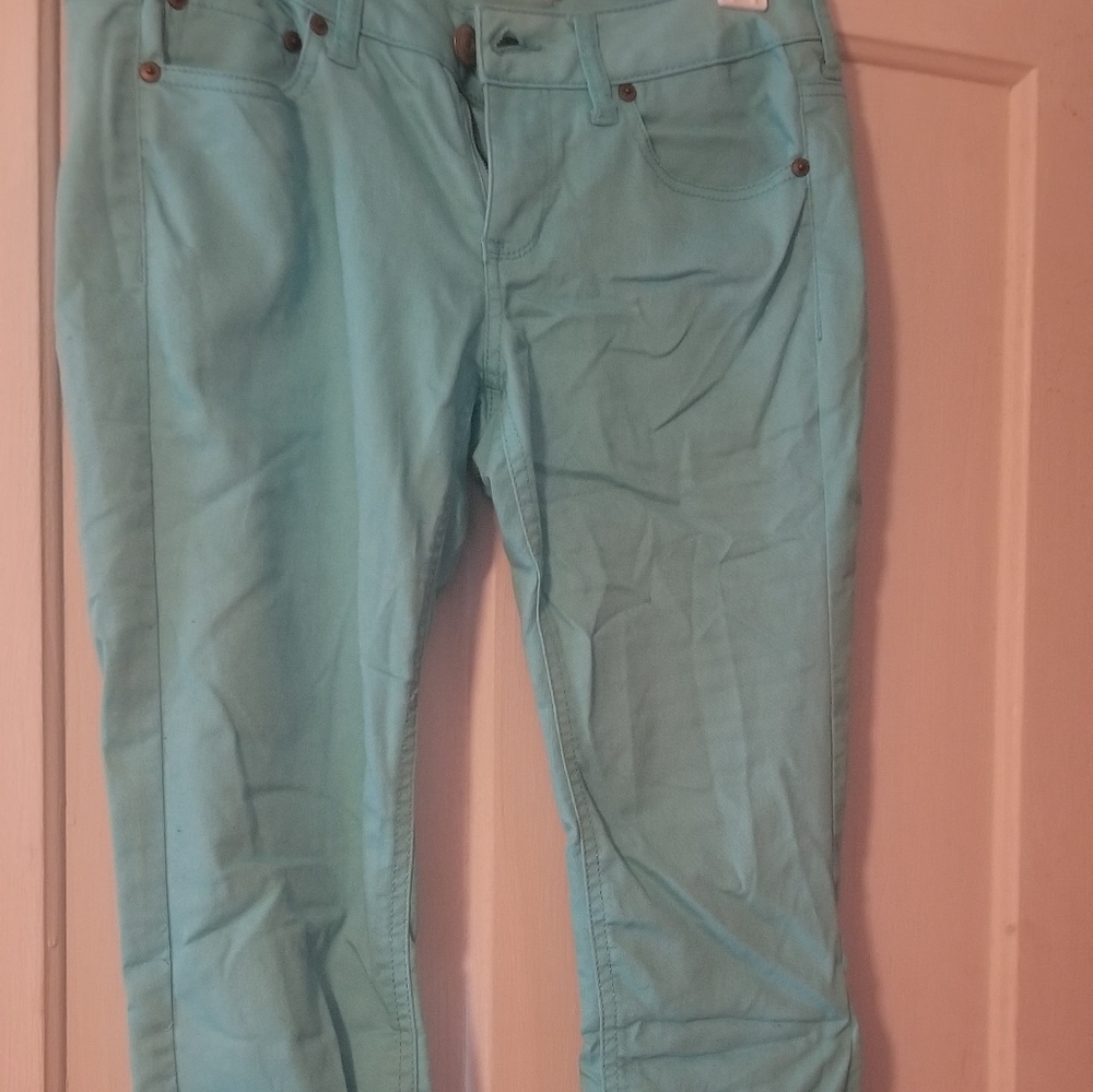 Aqua blue jeans